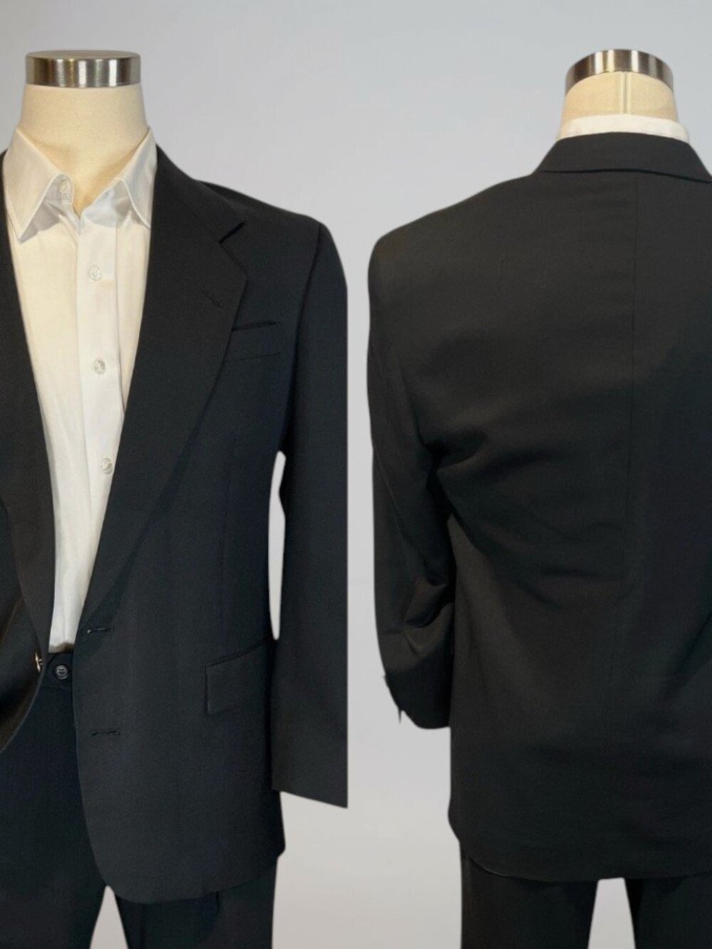 Vtg Christian Dior Monsieur 44R Black Gold Tone Buttons Designer Blazer - Picture 3 of 16